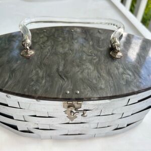 Vintage 1950s Dorset Rex lucite & metal handbag